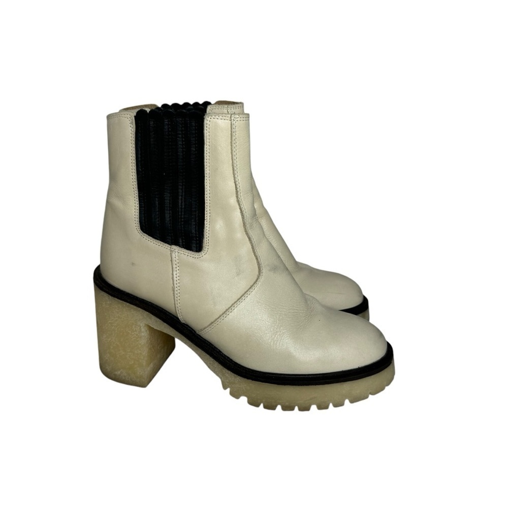 Free People James Chelsea Boot in White Platform Chunky 39 US 8.5
